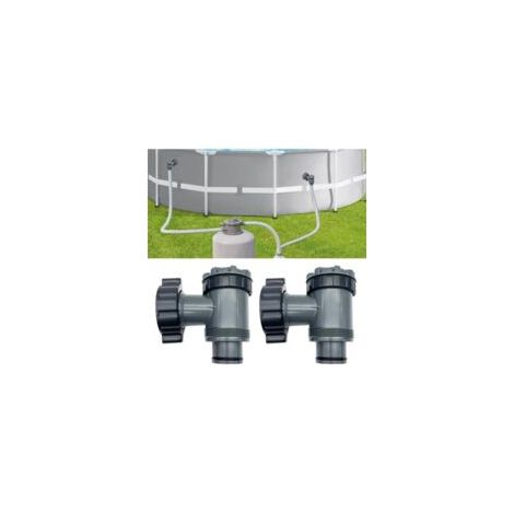 Einlass-/Auslassventil für Coleman-, Intex- und Bestway-Poolfilterpumpen für Aufstellpools, Ersatzteile für Poolpumpen, für 38-mm-Schläuche (B, 2er-Pack) – Crezuo