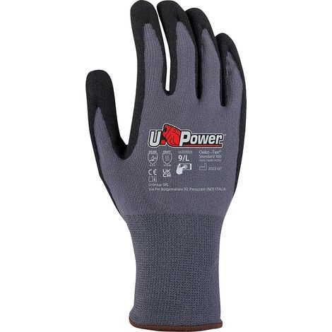 U-Power Merengue Guanti Lavoro Antinfortunistica Nylon Na2 Technology 9/L