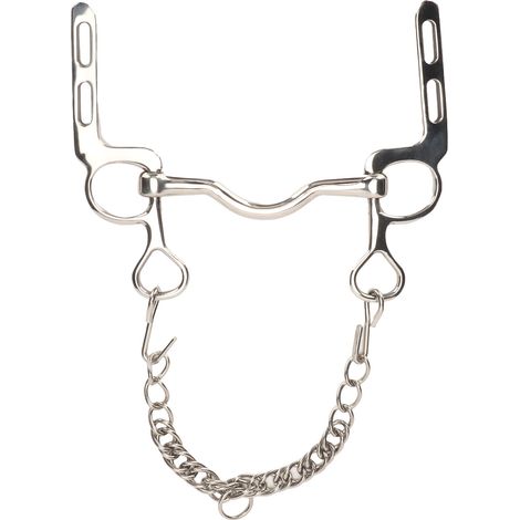 Mors de bouche de cheval en acier inoxydable, antirouille, rouleau facile à contrôler avec crochet et chaîne pour ferme (1/5)