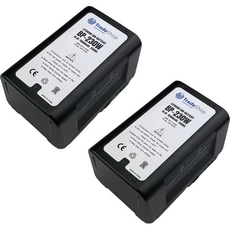2x Trade-Shop Li-Ion Akku V-Mount 14,4V 15600mAh 230Wh mit D-Tap USB Ausgang für Sony BVM-D9H5E BVM-D9H5U BVP-5 BVP-50 BVP-550W BVP-7 BVP-70 BVP-90 (1/4)