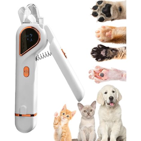 Coupe-griffes chien avec lumière Outil De Toilettage 2 En 1 Avec Lime Coupe-griffes rechargeable pour chien à 3 vitesses Pour la coupe et l'hygiène des chatons et des (1/5)