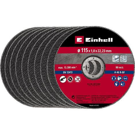 Lot de 10 disques à tronçonner pour meuleuse d'angle (fins, Ø 115 x 1,0 x 22,33 mm, max. 13300 min-1, extra fins pour peu de perte de matériel) (1/2)
