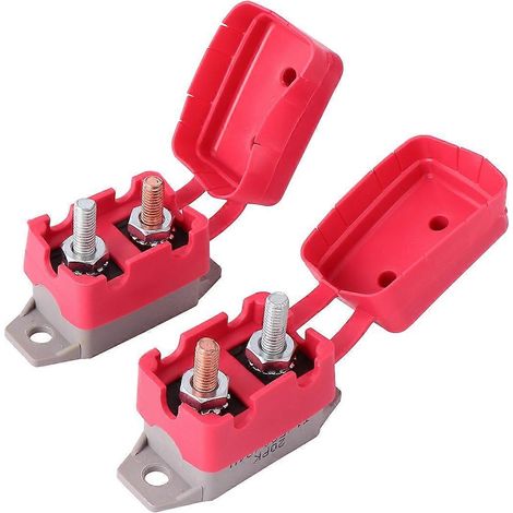 Lot de 2 disjoncteurs à réarmement automatique 50 A 12 V/24 V, à visser, avec couvercle-5X3.5CM-Red