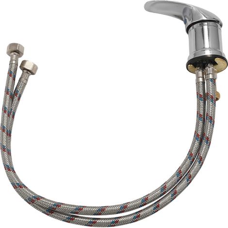 Ensemble de robinetterie pour shampoing, chaise de lit et douchette avec flexible, robinet de lavabo et de vasque en acier inoxydable. (1/4)