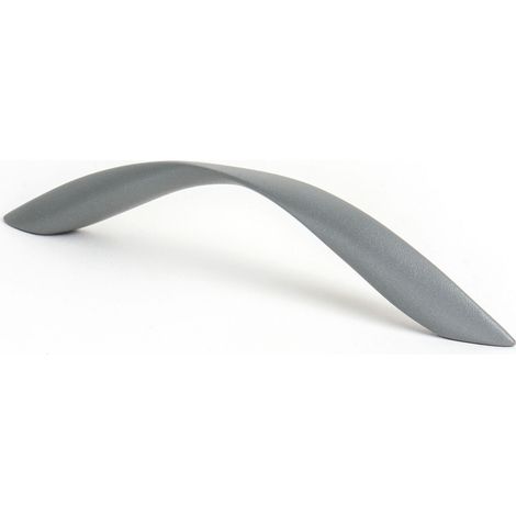Tirador de Asa para Mueble  Estilo Contemporáneo  Fabricado en Zamak  Acabado en Gris Ceniza  Distancia Entrepuntos: 128 mm  Medidas 1541229 mm  Sistema de Fijación Atornillado  Incluye Tornillos M4   (1/2)