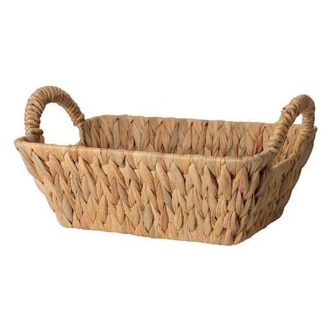 Panier en osier décoratif avec anse, 30 x 20 x 11 cm, corbeille de rangement tressée, idéale pour organisation et décoration, lot unique (1/2)
