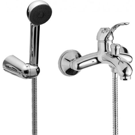 EURORAMA - Miscelatore Vasca Con Deviatore, Doccetta E Flessibile - Serie: Dodo - Colore: Cromato (1/2)