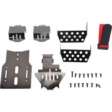 Berceau de protection en acier inoxydable noir, plaque anti-choc essieu pour Traxxas, kit de blindage de châssis RC, protection de dessous, lot de rechange. (1/5)