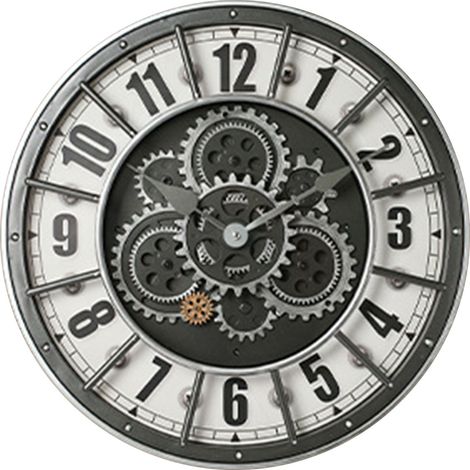 Horloge Murale 7706 Engrenages Mobiles Industrielle Rustique Silencieuse en Plastique ABS Grande Taille 45cm pour Salon (1/5)