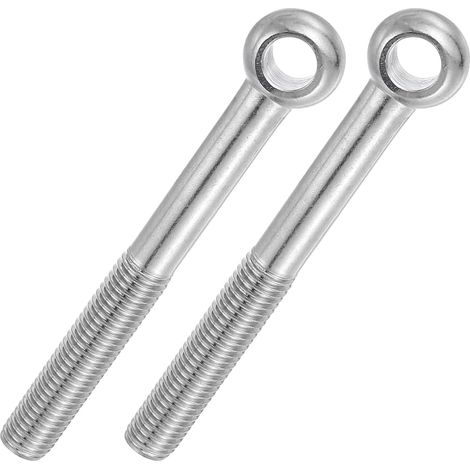 2 Pcs Boulon à Œil M14x130mm Boulon à Œillet de Levage pour Balancement d'Épaule, Vis Poisson en Acier Inoxydable 304, Filetage Métrique à Demi-Denture Trou Coulissant, Argentée (1/5)