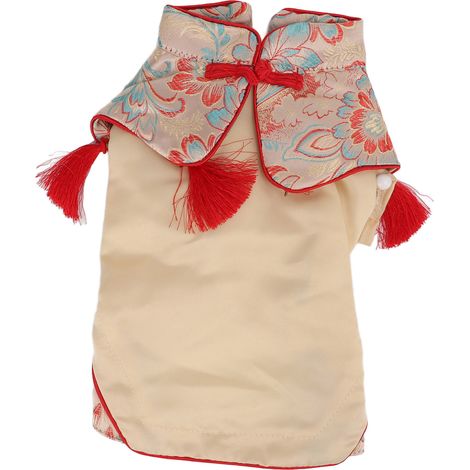 Costume chinois pour chien (cheongsam) en coton satiné pour chiots et chats (1/5)