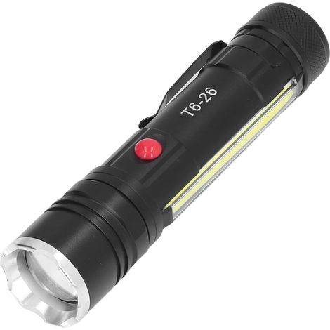 Petite lampe torche magnétique rechargeable par USB, étanche, zoomable, 4 modes d'éclairage LED, idéale pour le camping et les réparations. (1/5)