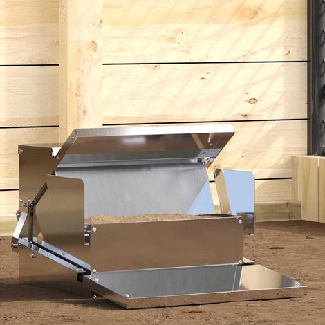 vidaXL Mangiatore a Pedale per Pollo Argento 50 x 40 x 29 cm