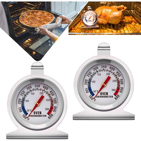 2PCS Thermomètre - Thermomètre de four en acier inoxydable pour four électrique/à gaz, thermomètre à fumée pour barbecue de cuisine (1/5)