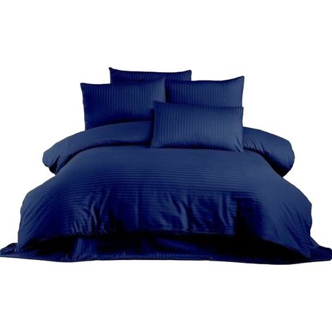 Completo letto - 1 copripiumino 220 x 240 cm + 2 federe 60 x 60 cm - 70% poliestere, 30% cotone - Blu (1/5)