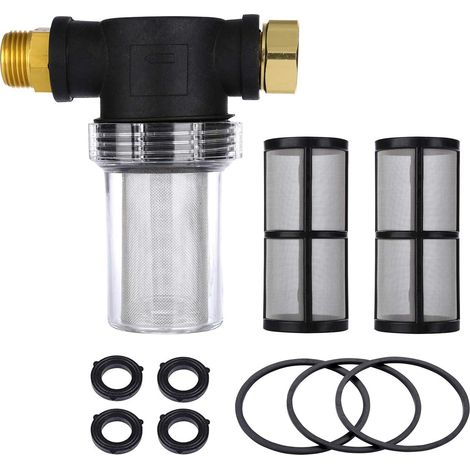 Gartenschlauchfilter für Hochdruckreiniger Zulaufwasser, Inline-Filter für Sediment, 40 Mesh Sieb, extra 2 Stück, 100 Mesh Sieb-Kit (1/5)