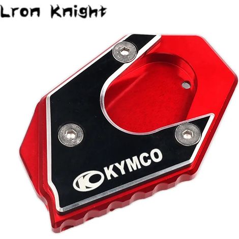 (KYMCO Rouge) Compatible avec les modèles KYMCO Xciting 250, 300, 350, 400 et 400i. Béquille latérale CNC, extension de béquille, plaque de support, support agrandissant la béquille. (1/4)