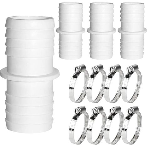 Adaptateur de piscine en 4 pièces 38 à 38 mm, connecteur de tuyau 38 à 38 mm avec colliers de serrage en acier inoxydable (38-38 mm) (1/5)