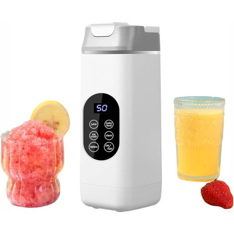 Portable Blender for Milkshakes and Smoothies, Cordless, 12 oz Container, 4 Modes, Self-Cleaning, USB Rechargeable (White) (1/4)