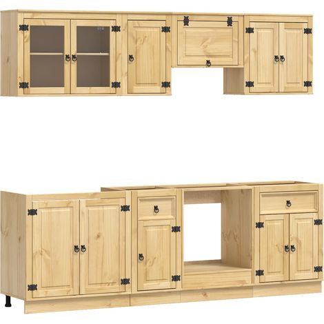 Mobiletto moderno con cassetti e ripiani 80 x 46 x 81,5 cm pratico contenitore per la sala da pranzo in legno di pino color miele 020056023