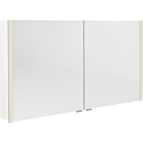 ALIX Armoire à miroir avec éclairage LED, 2x portes, 126x70x17,5cm, blanc