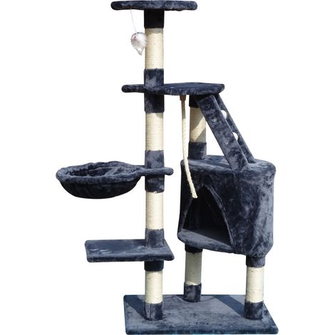 Albero tiragraffi per gatti Gloria Sinu Grigio Poliestere Legno Carta Plastica Sisal 7,5 cm 55 x 40 x 120 cm (1/5)