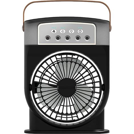 Climatiseur portable silencieux 4-en-1 - ventilateur avec humidificateur, climatiseur mobile sans émissions, avec minuterie, trois vitesses et fonction air frais (noir) (1/5)