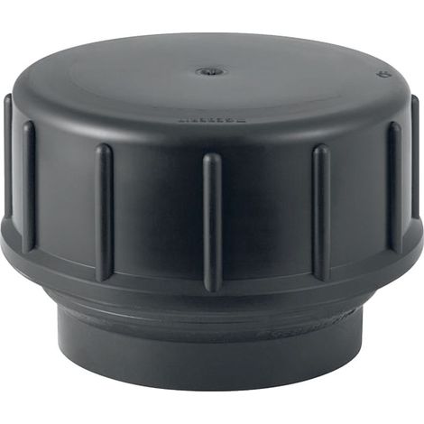 Geberit PE Gewindestutzen mit Schraubkappe D 110mm, D 14,9cm, H 9,7cm, Schwarz (1/5)
