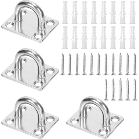 Lot de 4 Crochet Plafond M5 Acier Inoxydable 304 Avec Vis Et Ancrage Pour Hamac Balançoire Garage