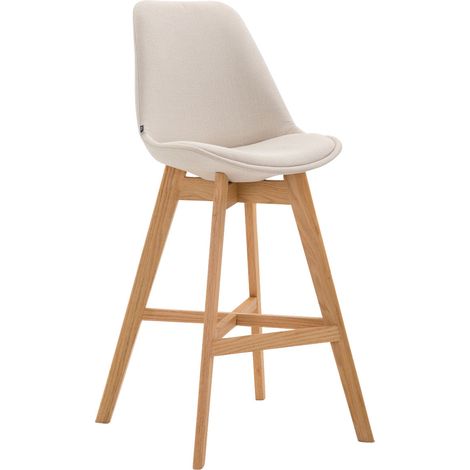 Sgabello da bar seggiolone dal design scandinavo moderno in tessuto crema 100000925