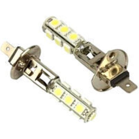 2 pièces Voiture H1 13 SMD 5050 LED tête Blanche antibrouillard Phare Ampoule de Lampe 12V, Phare d'automobile Lampe de Direction Signal de Frein feu arrière de recul (Blanc) (1/5)
