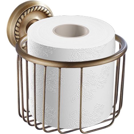 Porte-papier toilette mural en laiton vintage, distributeur de (1/5)