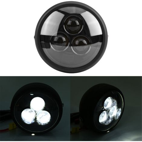 6,5-Zoll-LED-Motorradscheinwerfer, universelle kaltweiße Glühbirne, 3 LEDs, leistungsstarke Motorradbeleuchtung (1/5)