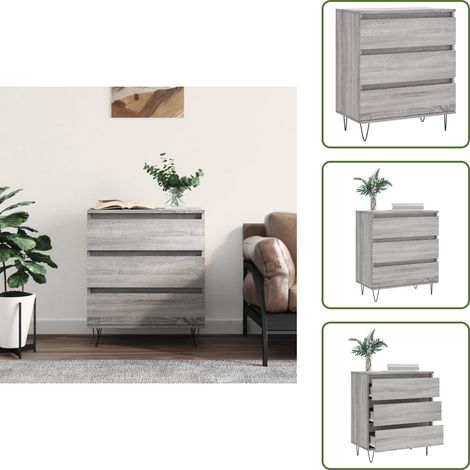 Buffet Sonoma gris 60x35x70 cm Bois d'ingénierie - Buffet Design Moderne - Buffet Cuisine - Armoire Rangement - Meuble Salon - Mobilier Gris (1/5)