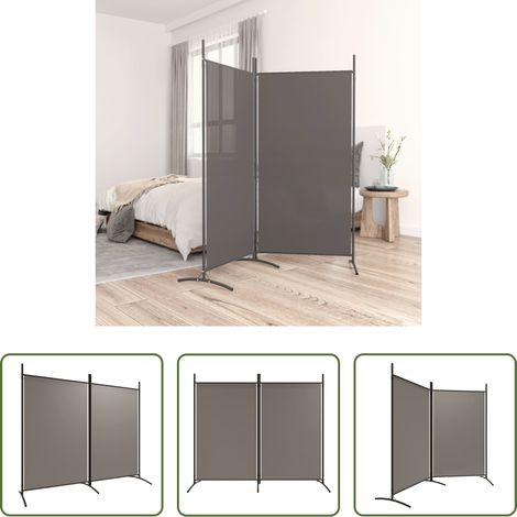 Raumteiler - 2-tlg. Paravent Anthrazit 175x180 cm Stoff (1/5)