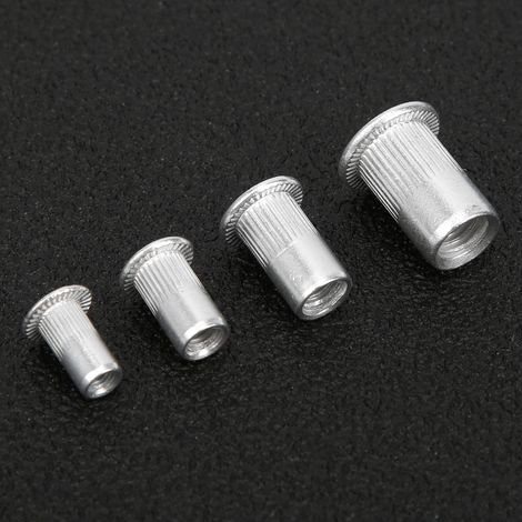Packung mit 200 Aluminium-Nietmuttern M3, M4, M5 und 6 (1/5)