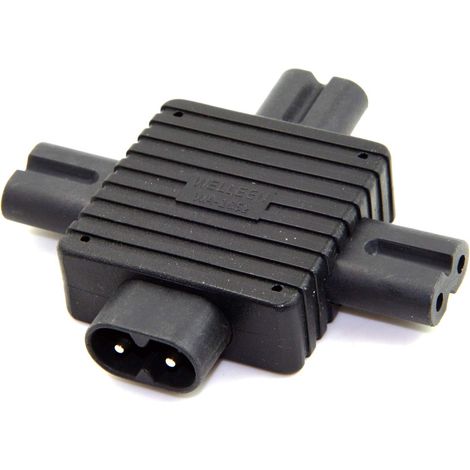 Adaptateur de puissance IEC 320 Figure 8 - Mâle C8 vers 3 prises femelles C7 - Diviseur pour alimentation - 1 entrée pour 3 sorties (1/5)