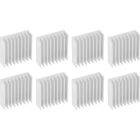 8 dissipateurs thermiques 50x50x17mm en aluminium avec adhésif arrière - kit de refroidissement radiateur thermique 8 pièces (1/5)