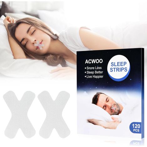 Strisce per dormire, 120 pezzi, strisce adesive per la bocca, migliorano la qualità del sonno e riducono la respirazione orale. (1/5)
