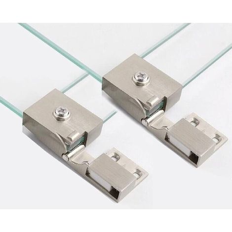 Cerniera per porta in vetro senza telaio – 1 coppia, compatibile con spessori da 3 a 5 mm, ideale per vetrine e cantinette per vini