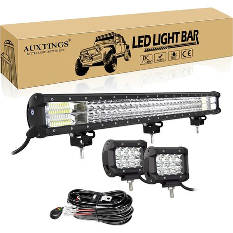 Barre lumineuse LED, motifs de faisceau polyvalents, conception étanche, 28in 2X36W Fil (1/2)