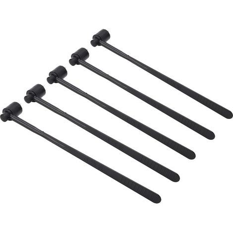 Martello dermica del Fiore della Prugna (pack di 5) ad una estremità, maniglia in ABS nero e acciaio inox, per uso industriale (1/5)
