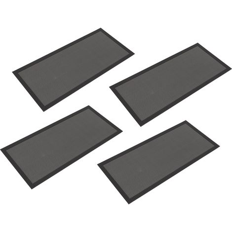 Couvercles de ventilation magnétiques pour registre de sol, 4 pièces, 5.5x12 pouces, filet d'écran en PVC magnétique pour mur et plafond, attrape les débris de cheveux, noir (1/5)