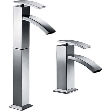Set miscelatori lavabo alto + bidet Jacuzzi  rubinetteria Glint ottone cromato per piletta clik clak (1/5)
