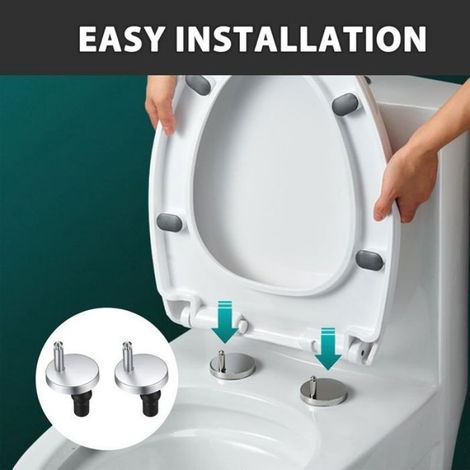 Charnières abattant WC - Acier inoxydable Démontage rapide - Toilettes - Universel (1/5)