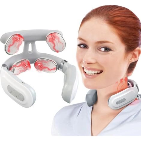 Masajeador de cuello, masajeador de cuello inteligente, con función de calor, masajeador eléctrico portátil inalámbrico. (1/3)