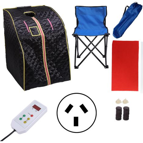 Cabine Sauna Infrarouge 700W Portable, Tente Vapeur pour Spa Maison, Prise AU 220-240V, Kit Bien-être Intérieur (1/5)