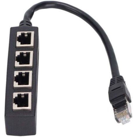 Adaptateur répartiteur RJ45 1 mâle à 4 femelles – Transmission fluide – Câble réseau CAT7 – Noyau plaqué or pour meilleure connectivité (1/4)