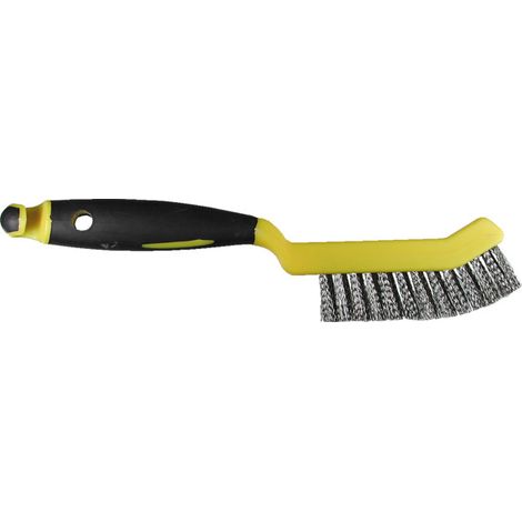 Brosse à étrier de frein Osborn 245/95, fil d'acier serti 0,35 T23 manche plastique jaune-noir / 2 rangées
