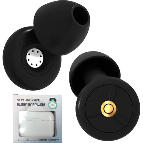 1 paire bouchons d'oreille antibruit, silicone hypoallergénique, réduction 50 dB, lavables, avec étui de voyage (1/5)